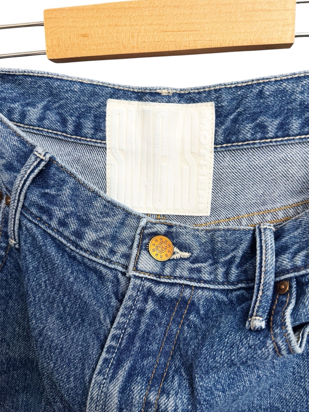 Mother Snacks The Lemon Twist Wide Leg Jeans Rolling In The Dough - Picture 6 of 11